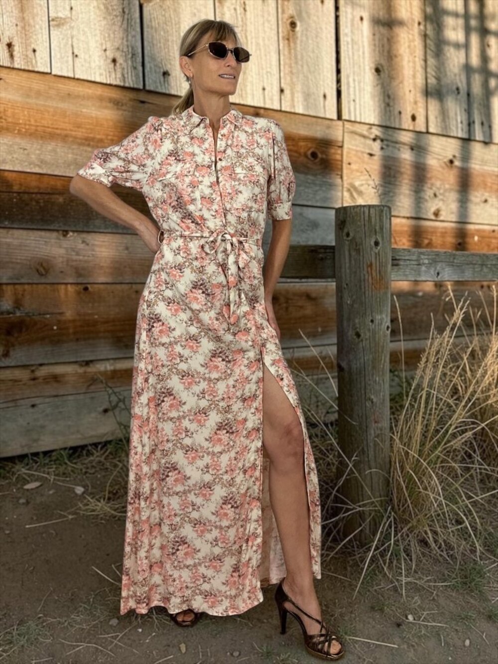 Notes Du Nord Lydia Flower Maxi Dress 34 XS Romantic Flower